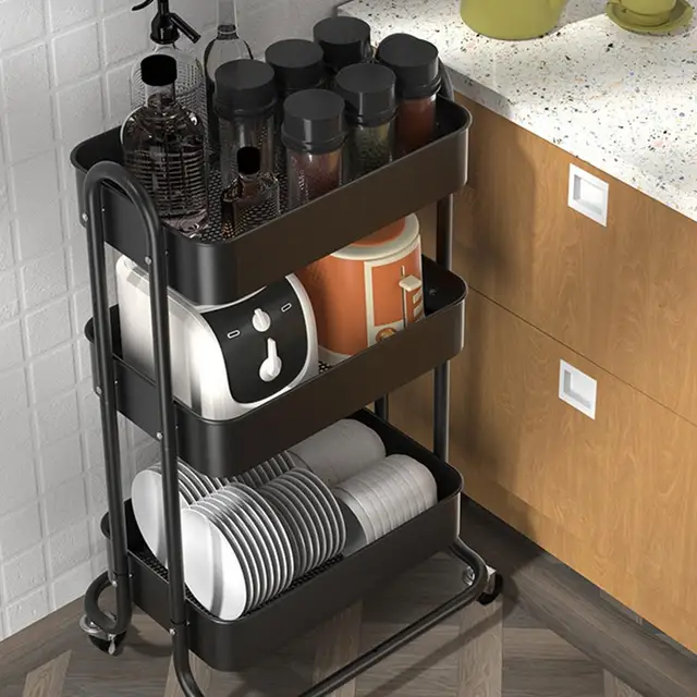 12-Drawer Metal Rolling Storage Cart with Side Pockets Organizer Kitchen -  AliExpress