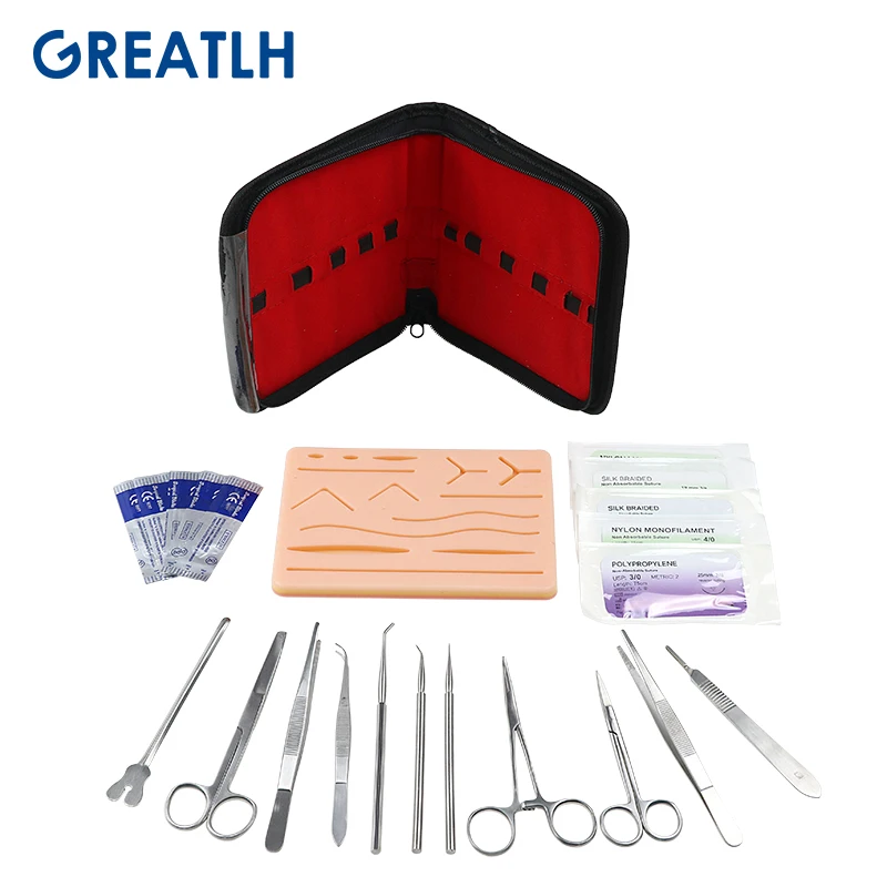 

Surgical Suture Training Kit Wound Skin Practice Pad Suture Training Kit Orthopedic Instruments