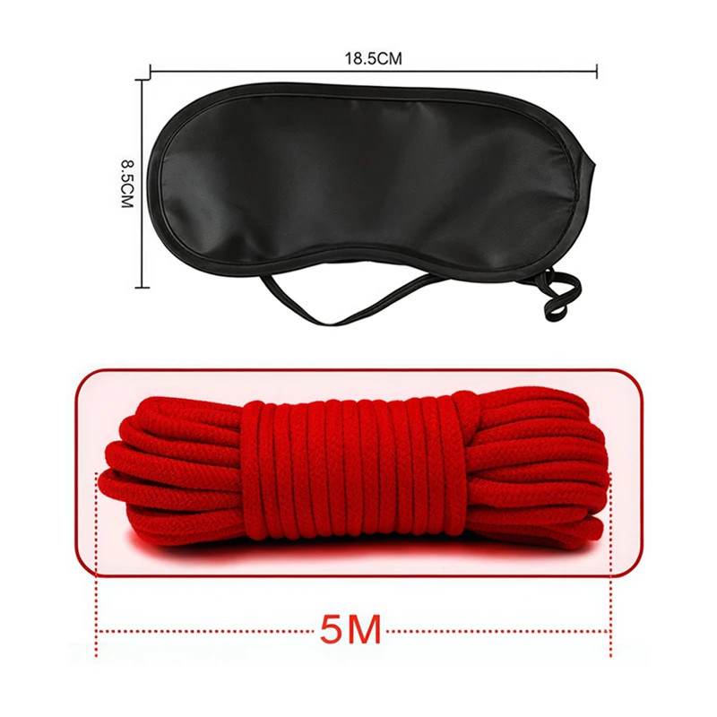 Set bondage per coppie con manette in pelle e benda occhi_voghion.com