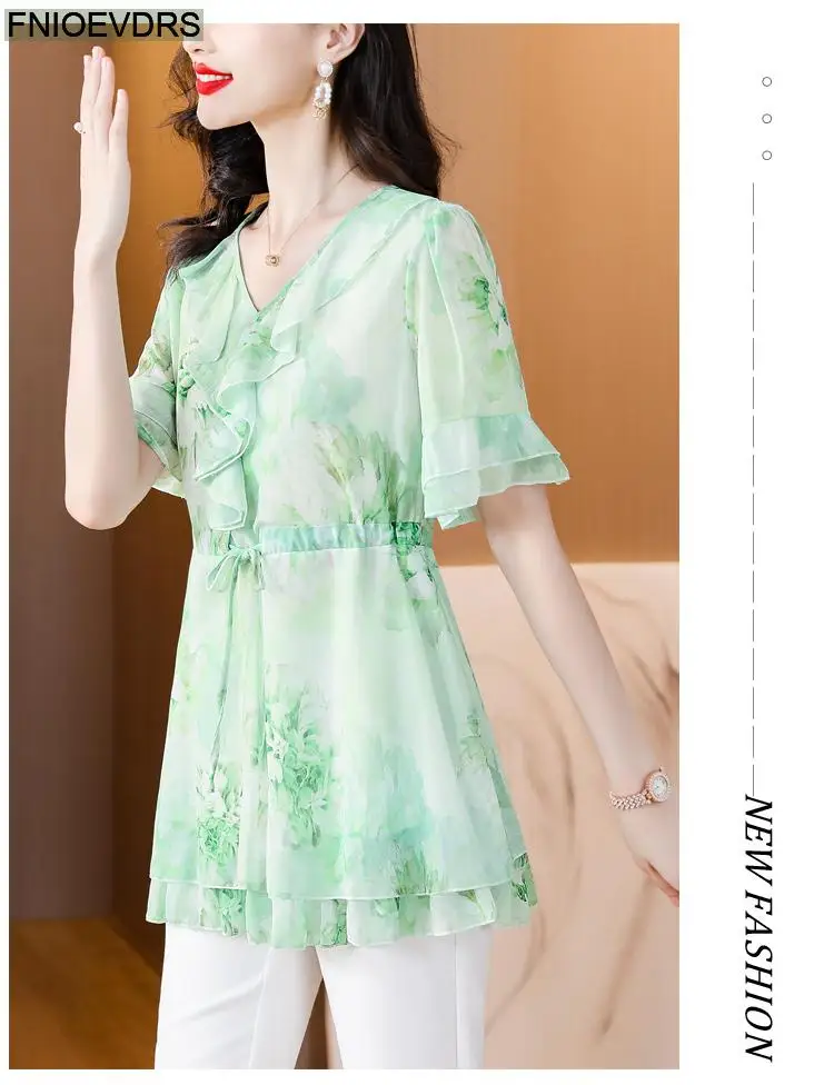 L-5XL Loose Clothes 2023 Women European Fashion Elegant Office Lady Work Ruffles Shirt Casual Tunic Peplum Tops And Blouses