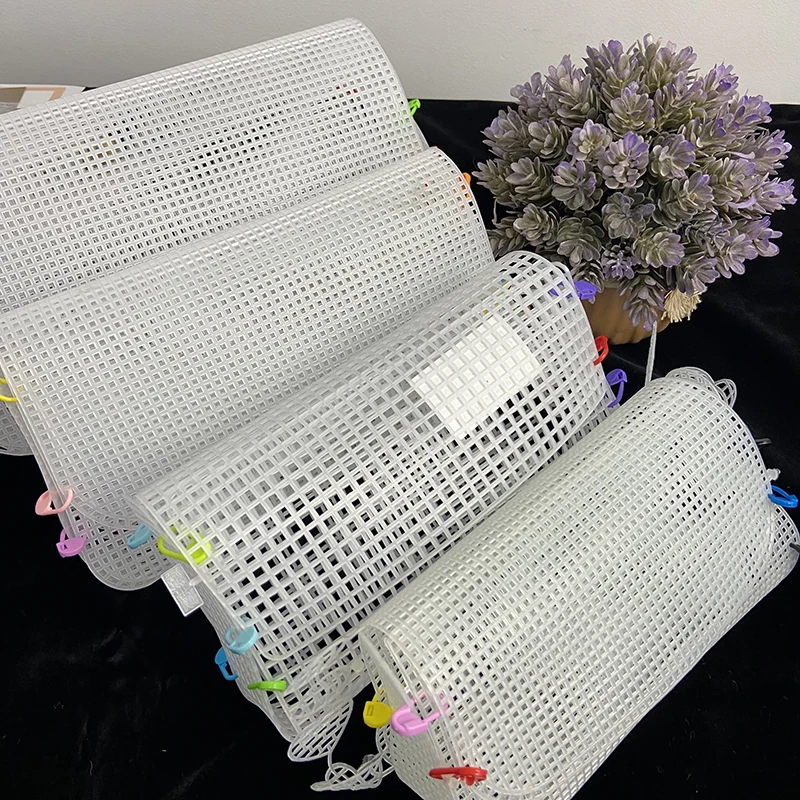 Plastic Mesh Cloth For Bag Making DIY Handcraft Bags Weaving Material Latch Hook Bags Made Plastic Grid Hook Crafts Accessories craft supplies