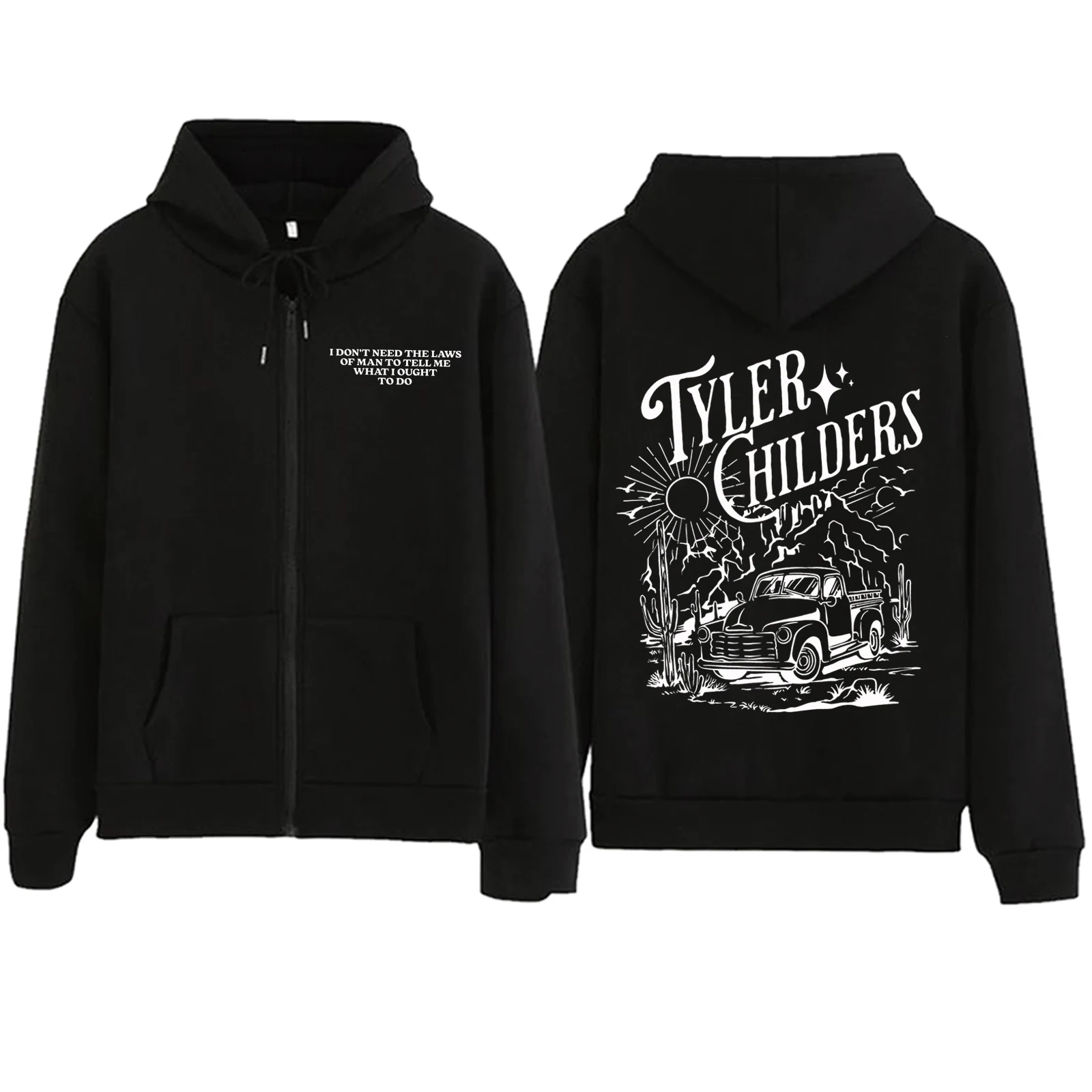

Tyler Childers Western Country Music Zipper Hoodie Harajuku Pullover Tops Sweatshirt Streetwear Fans Gift