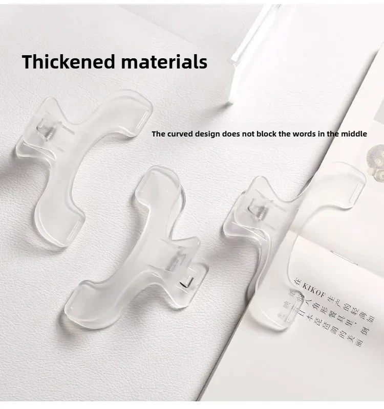 Transparent Plastic Book Clip Simple Reading Aid Fixed Book Holder Bookmarks Creative Design Practical Note Holder for Bookstore