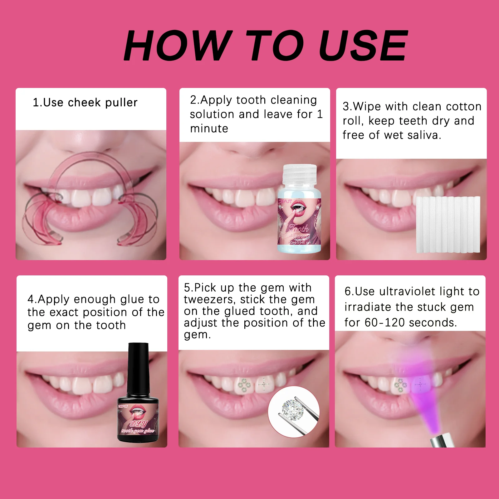 Semi-Permanent Tooth Gem Kit Tooth Beauty Diamond Easy To Remove