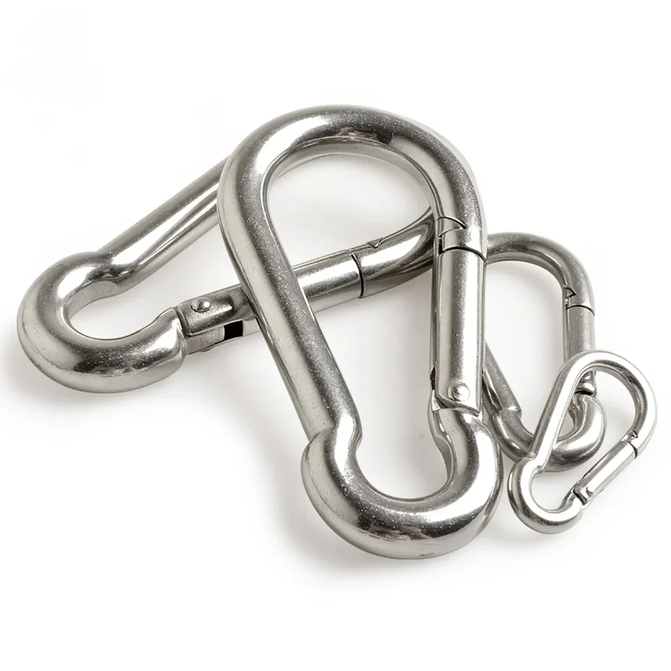 BuxiuGK 6 Pezzi Moschettone a Vite M4/0.16,304 Acciaio Inox Forma di D Quick Link Connettore Rapido Moschettone Avvitabile con Tappo a Vite per Campeggio Esterni