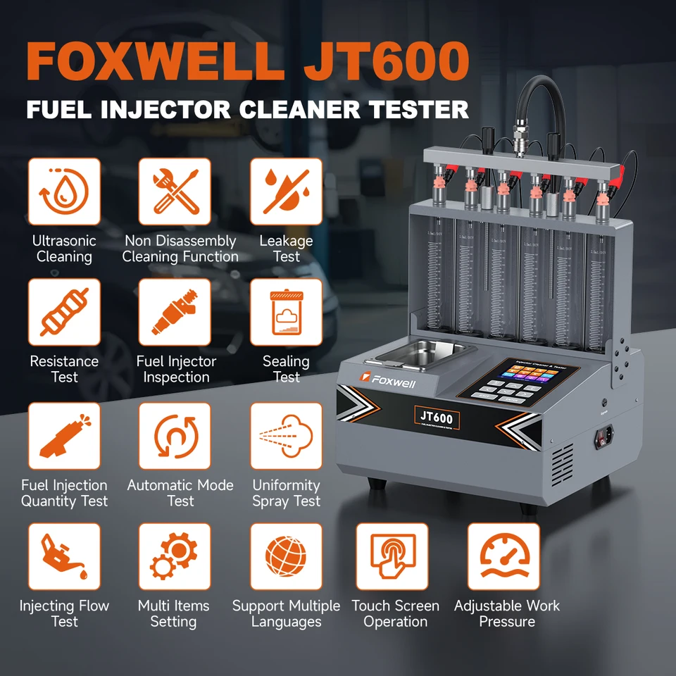 FOXWELL JT600 Injector Cleaner Tester Machine for GDI, EFI, FSI