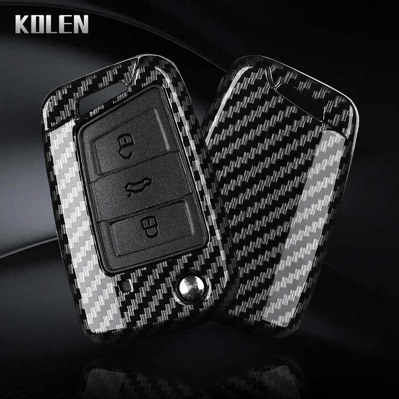 Carbon Fiber Car Key Case Cover - 3-4 Button Design