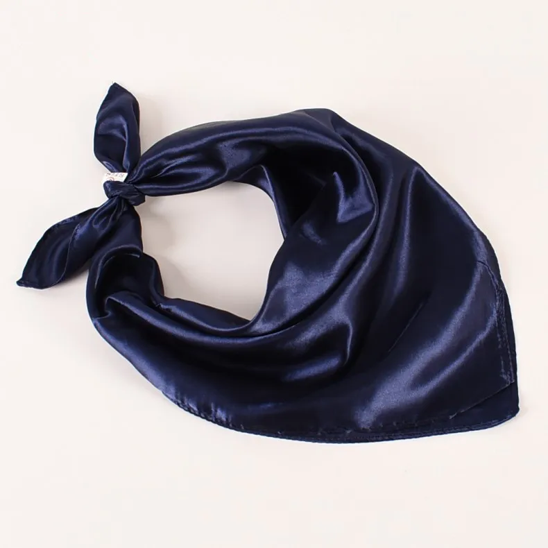 60 cm luxuriöses, einfarbiges Seidentuch für Damen, Satin-Halstuch, Haarband, Taschentuch, weiches Halstuch, Hijab, Kopftuch, Damen-Foulard – Detail 24