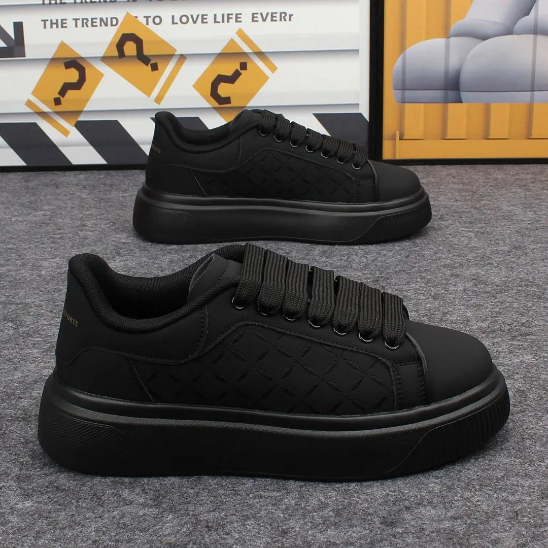 Luxury Men's 2026 Leather Sneakers Thick Soled Board Tennis New Casual Walking Shoes For Men & Women_vogvips.com
