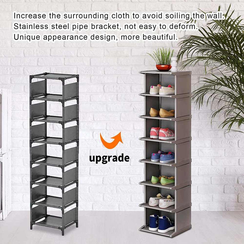 VTRIN Large Shoe Rack Organizer, tall metal rack Holds 62-66 Pairs, 8 Tiers  Space Saving Shoe Shelf Storage Side hanging pockets - AliExpress