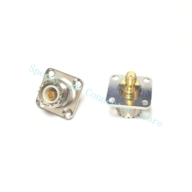1 шт. SL16 UHF Female PL259 SO239 к SMA Femal 4 Отверстия Фланец (25*25 мм) Панельное крепление