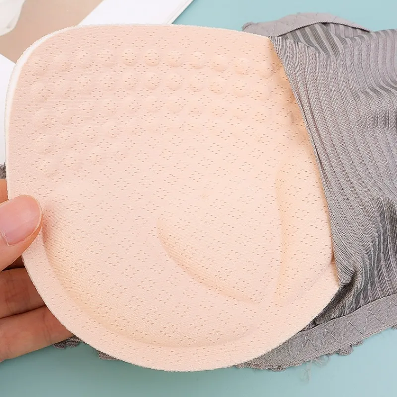 Women Soft Bra Pad Easy Clean Chest Cushion Female Gathering Breast Pads Summer Sweatproof Underwear Long Term Use Nipple Cover