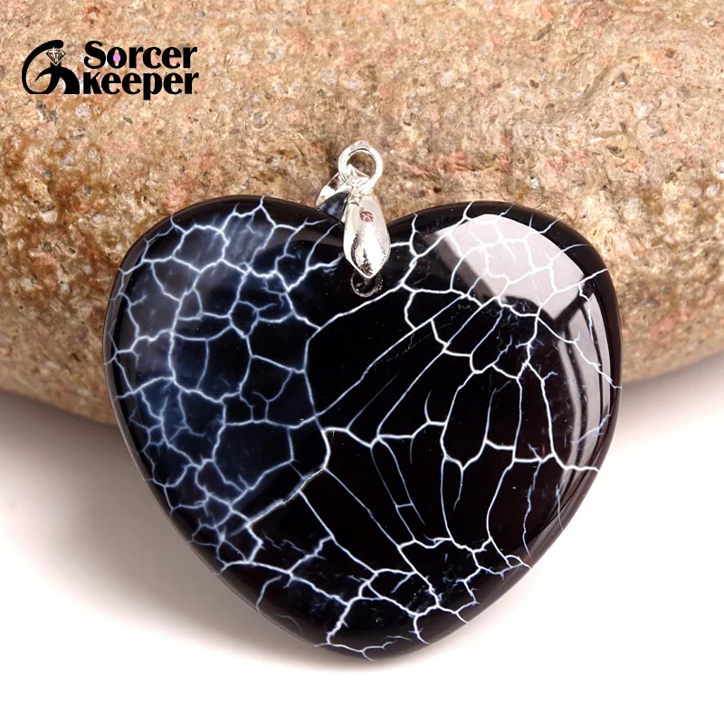 

Fashion Women Man Heart Necklace Pendant Natural Botswana Agate Stone Pendant Slide Healing Crystals for Jewelry Making BA790