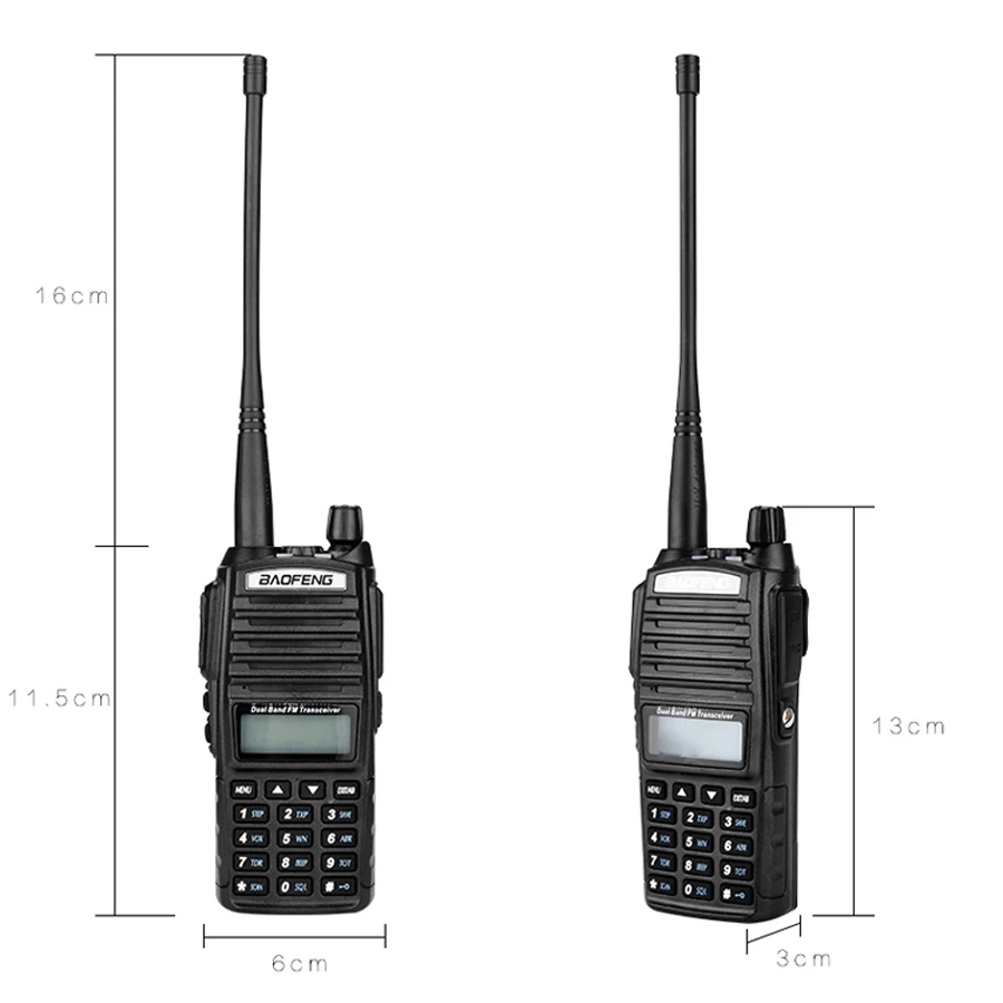High Power 8W Baofeng UV-82 Walkie Talkie UV82 Dual Band VHF UHF FM Transceiver 10KM Long Range Hunting Two Way Ham CB Radio 5