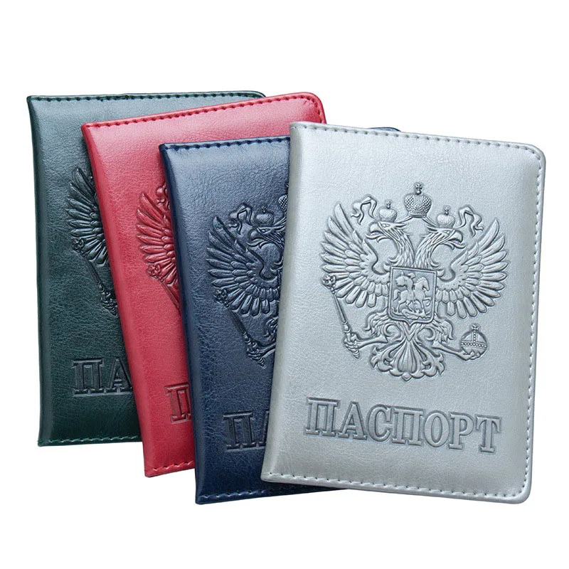 Russian Passport Cover Women Passport Case Men Travel Passport Holder Leather Credit Card Holder  ID&Document Card Case oes freemasonry badge passport cover men women leather slim id card travel holder pocket wallet purse money case