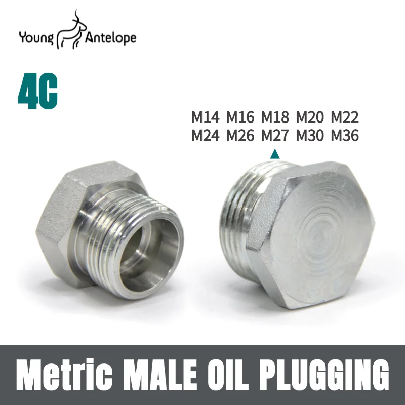 Metric Male Thread H-type 24 Degree Cone Sealing Ferrule Type Oil Plug High Pressure Hydraulic Joint M18 M22 M30 connection joint
