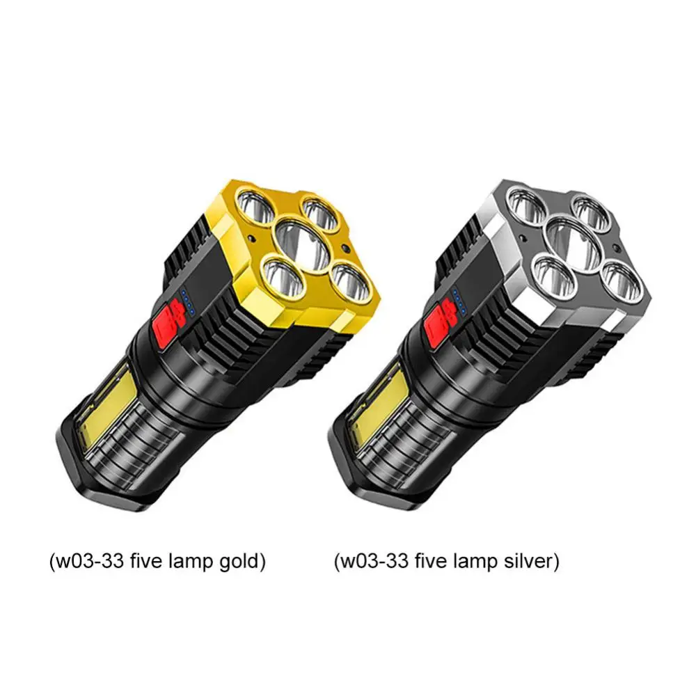 

Super Bright Flashlight Ultra Powerful Led Light Rechargeable Side Light 5LED Outdoor Adventure Flashlight For Camping