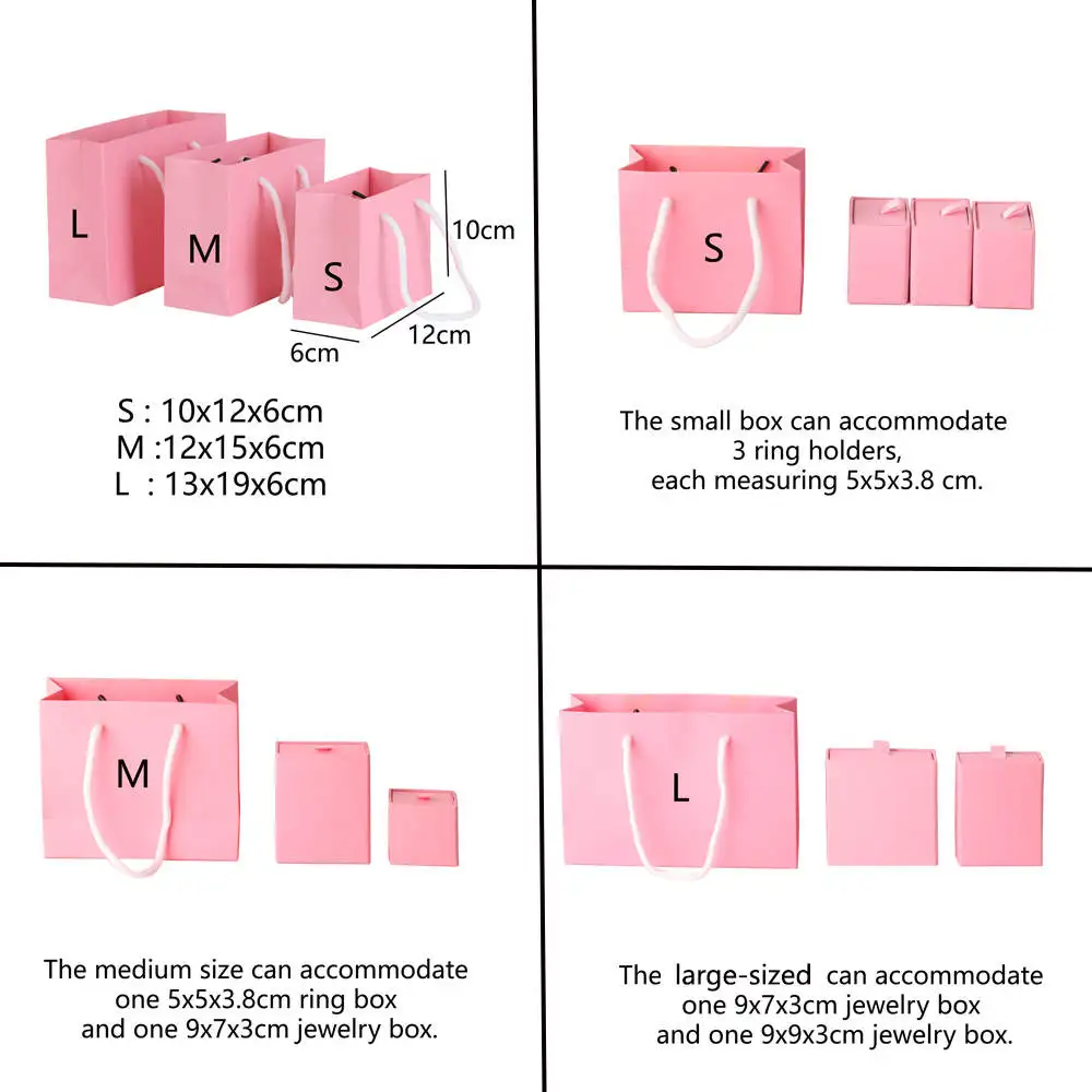 5/10PCS Black White Pink Color Small Kraft Gift Bags With Rope Handles for Party Gift Wrapping Favor Bag Paper Packing Gift Bags 2