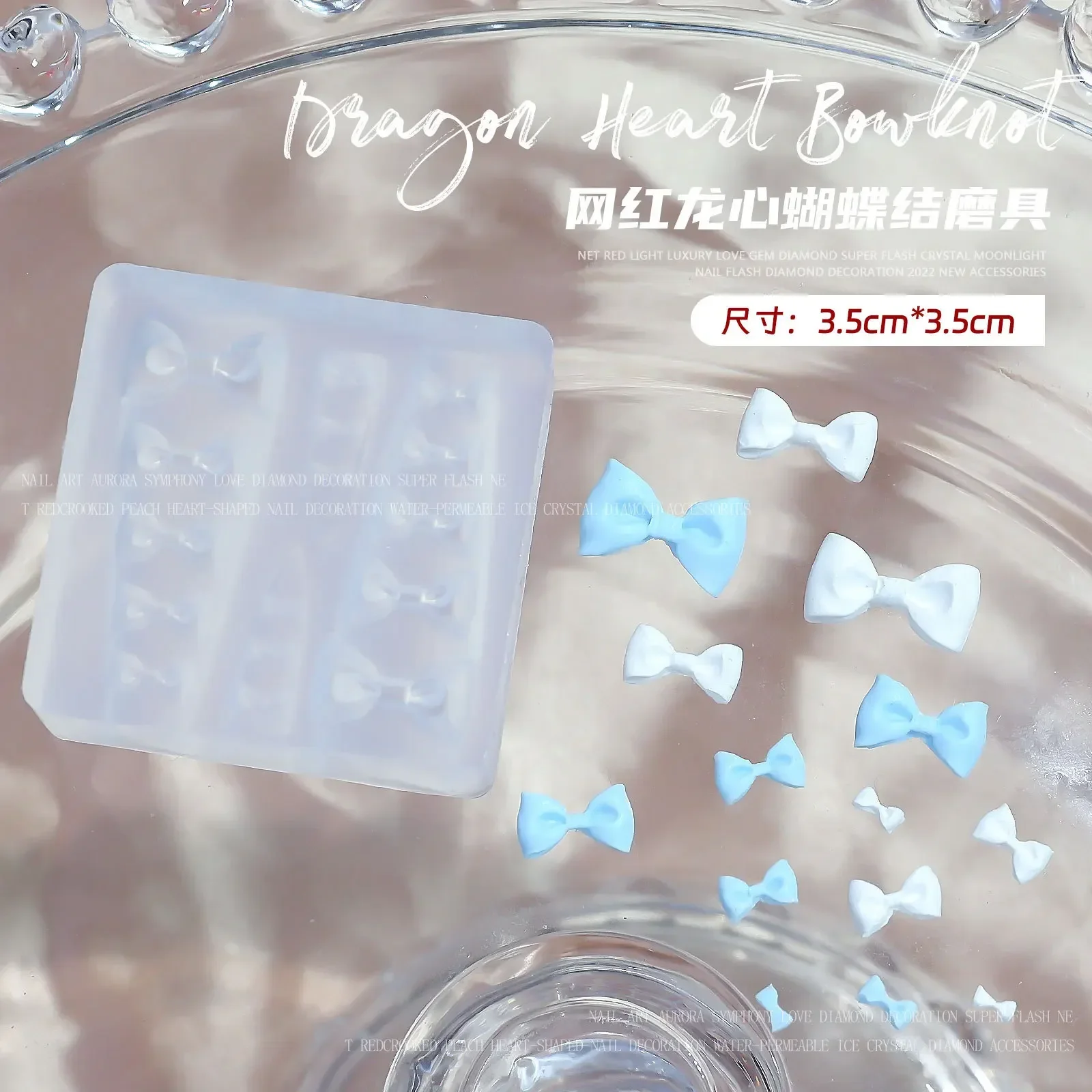 3D Angel Wing Bowknot Nail Silicone Mold Cute Nail Art Mold Carved Nails Template Manicure UV Gel Polish DIY Embossed Decoration 5