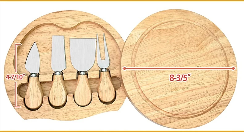 4pcs/set Wood Steel Stainless Cheese Knives Handle Cutlery Cheese Slicer Cutter Mini Knife Butter Spatula ForK Cooking Tools