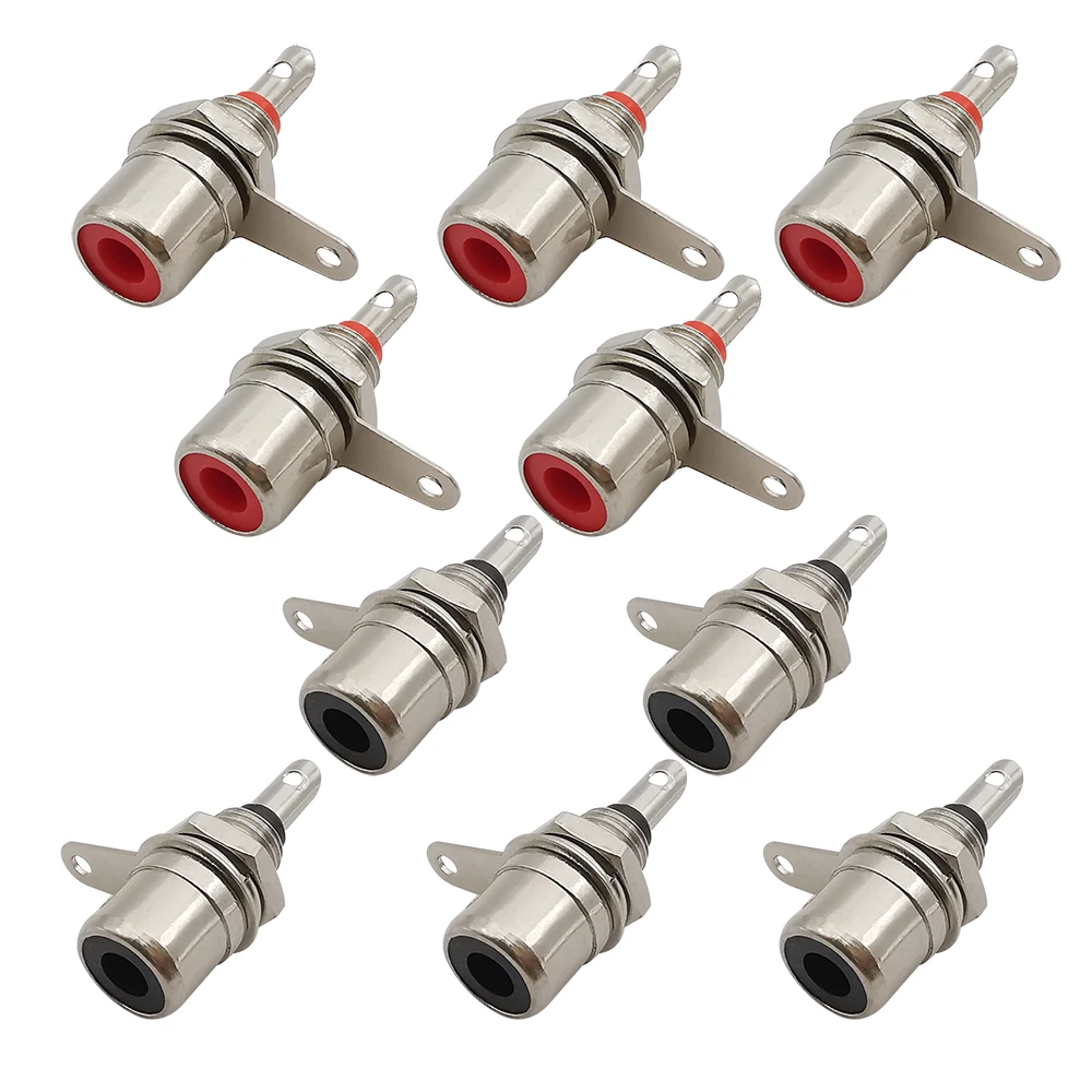 10 Teile/los Vernickelt RCA Buchse Chassis Panel Mount Adapter RCA Phono Stecker Jack Audio Verstärker Löten Stecker