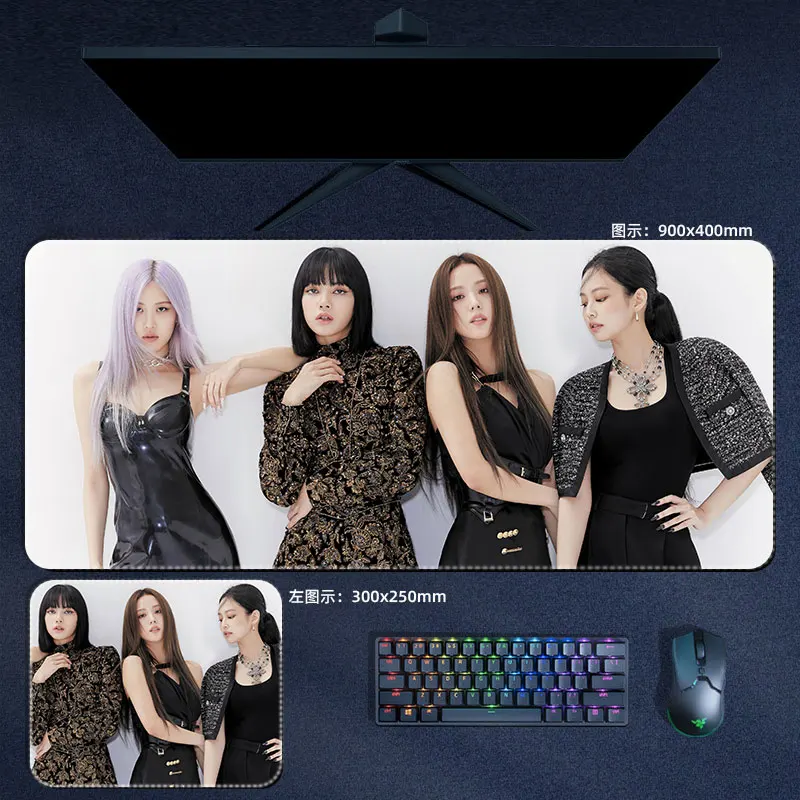 Kopo-blackpink – tapis de souris Rose Lisa Jennie Jisoo, accessoire de  bureau, Kawaii, groupe d'étoiles coréennes fille XL, tapis de clavier  rembourré - AliExpress