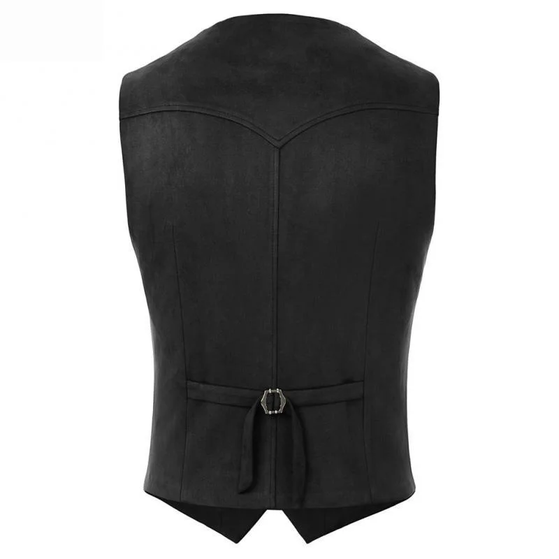 New Men's Suede Vintage Vest Casual Social Groomsmen Custom Vest