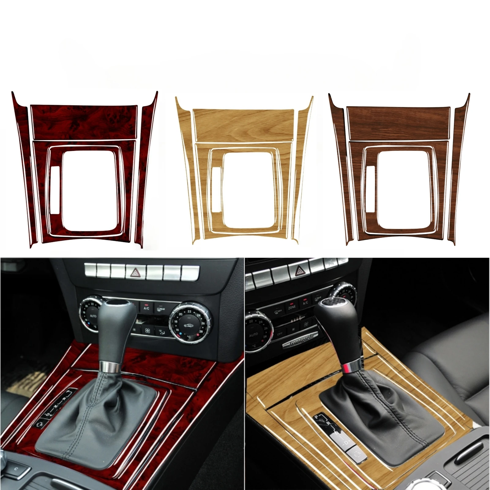 

For Mercedes W204 2007-2013 Car Interior Decoration Central Control Gear Shift Panel Cover Trim Sticker Accessoire Voiture