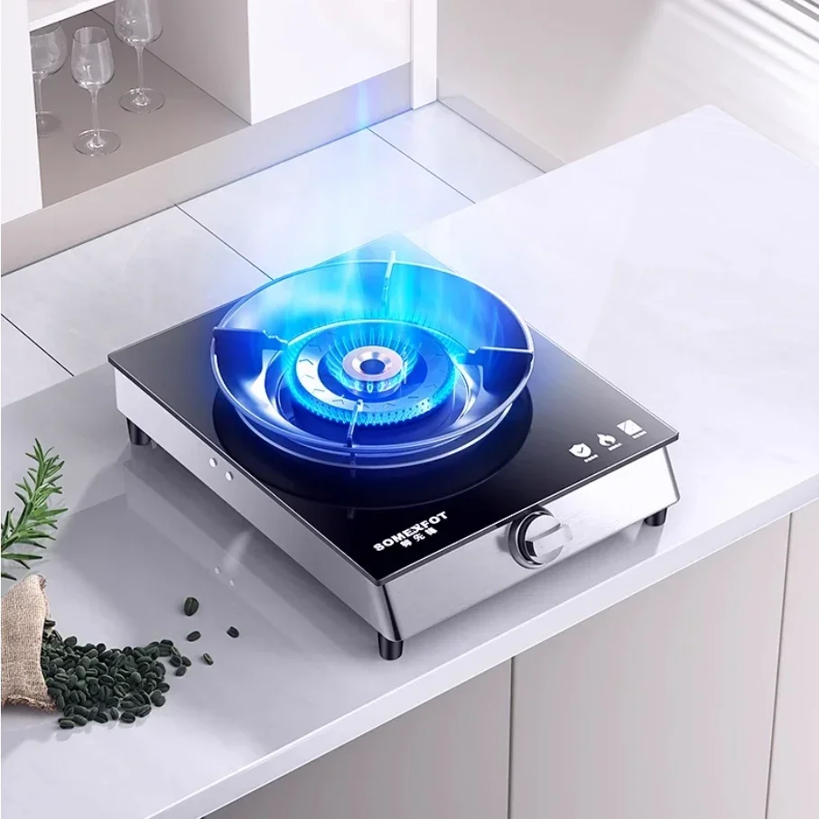 Single - burner Gas stove for household desktop - large fire, natural & liquefied gas, old - fashioned design 2