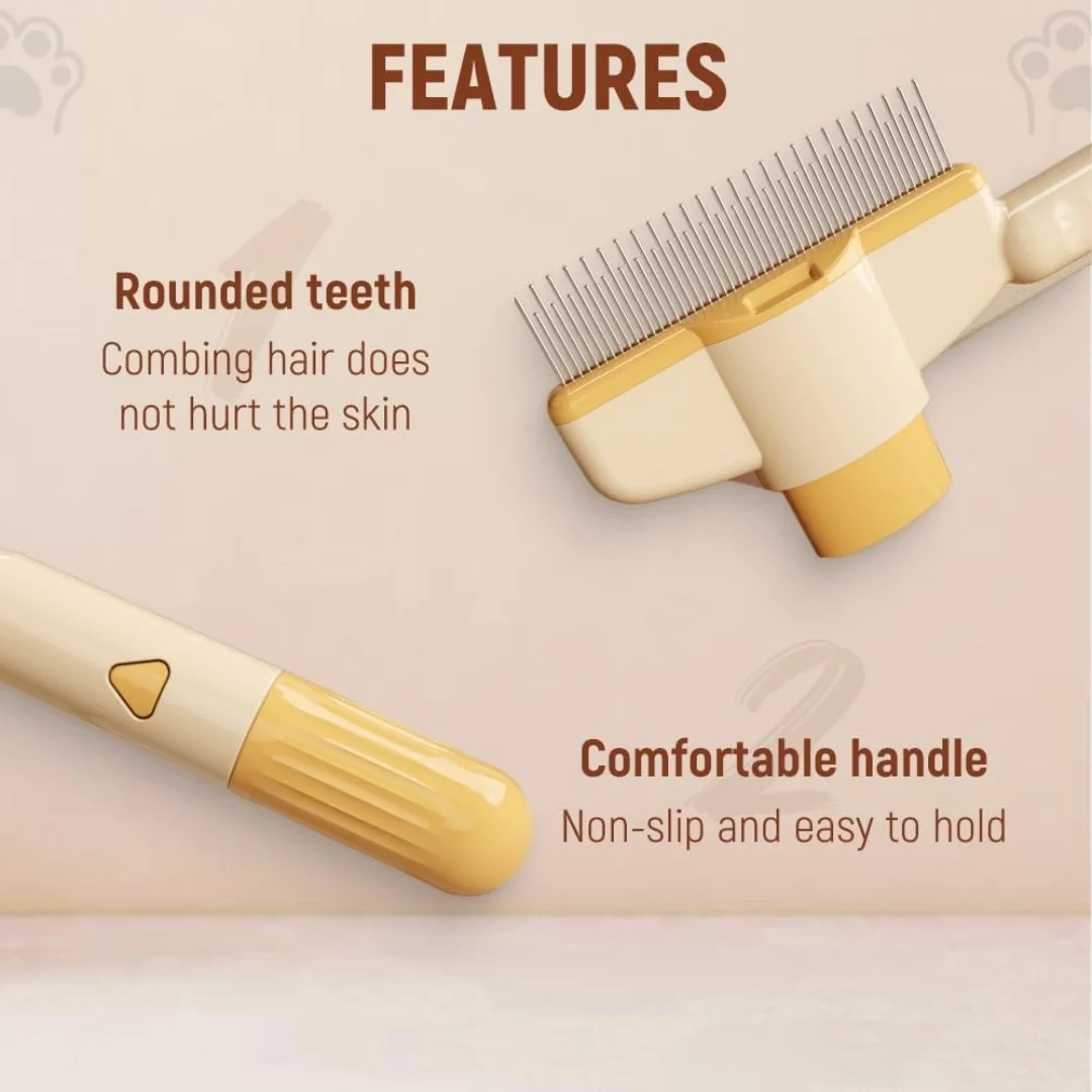 Cat Brush for Shedding, New Cat Deshedding Brush with Release Button, Cat Grooming Brush for Short and Long Haired Cats 4