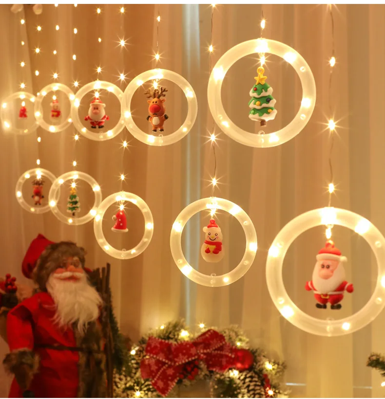 

TDRSHINE Christmas Tree LED Lights Star Decoration String Light Garland Santa Claus Light for Home Bedroom Christmas Party Decor