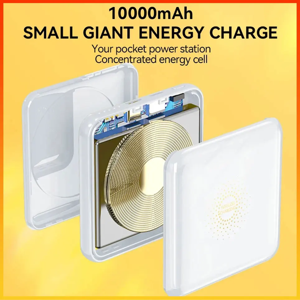 

Mini Magsafe Power Bank 10000mAh Compact Portable Mobile Phone External Power Supply Wireless Fast Charging Magnetic Power Bank