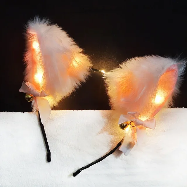 LED Faux Fur Cat Ears Headband 3