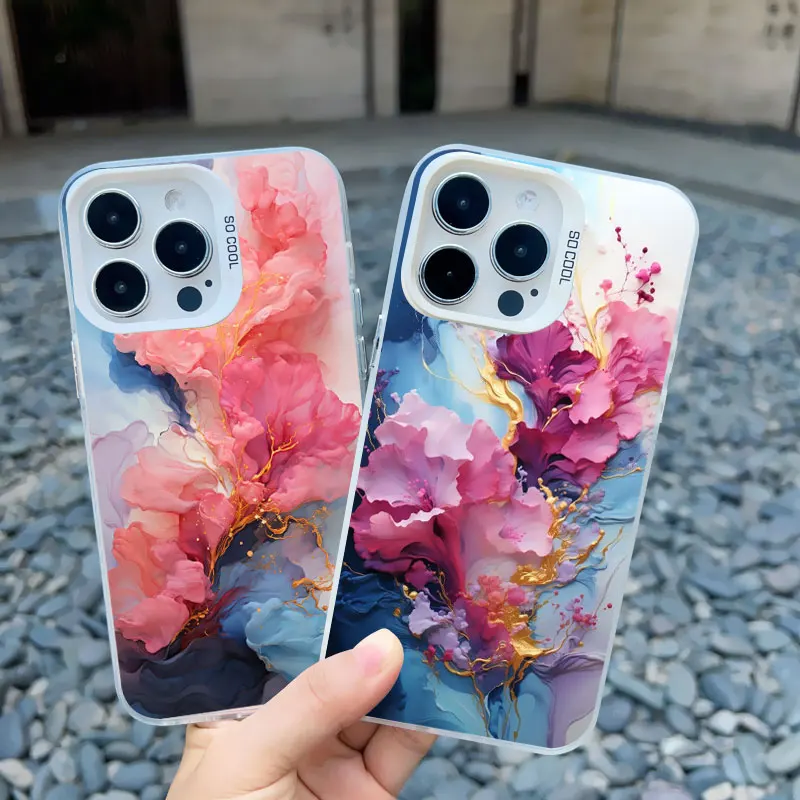 Bunte Blumen-Laser-Handyhülle für iPhone 17 16 15 Pro Max 14 13 11 12 Pro Max 13 Mini 15 14 Plus Stoßfeste Schutzhüllen – Detail 13