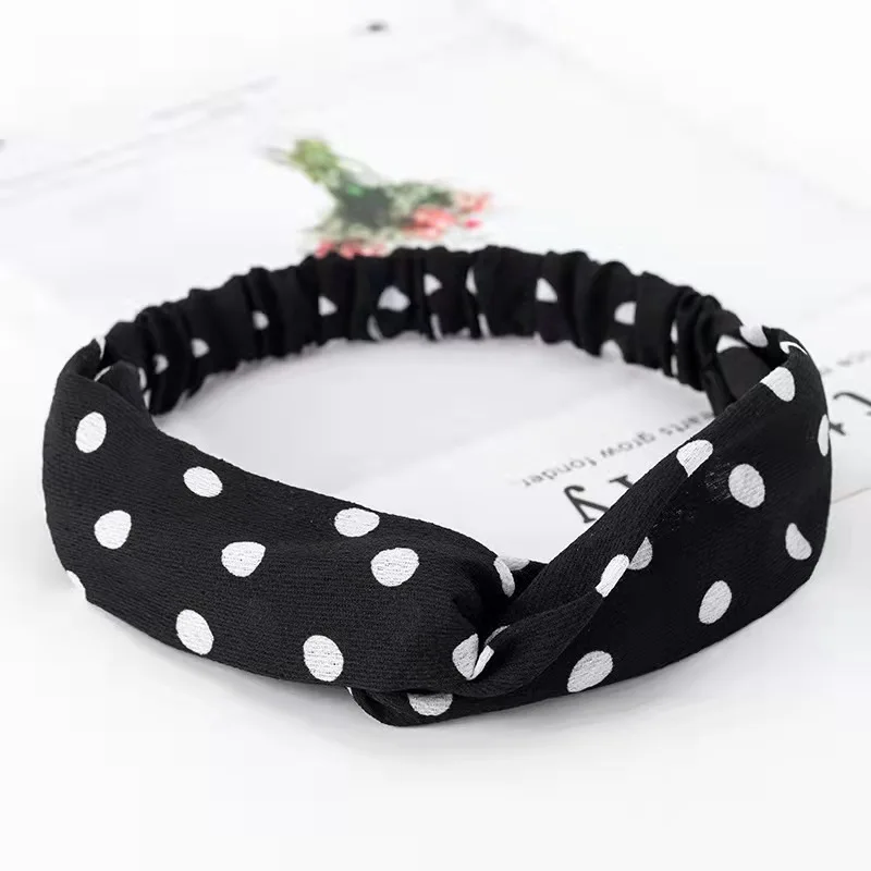 Mode WomenFloral Stirnband Haar Zubehör Leopard Kreuz Verknotet Bogen Chiffon Haarband Mädchen Kopfschmuck Damen Hoop Headwear – Detail 9