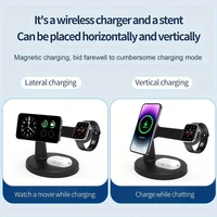 3 In 1 Magnetic Wireless Charger Stand For Magsafe iPhone 16 15 14 13 Pro Max Apple Watch 9 8 AirPods Pro Fast Charging Station - Image 2