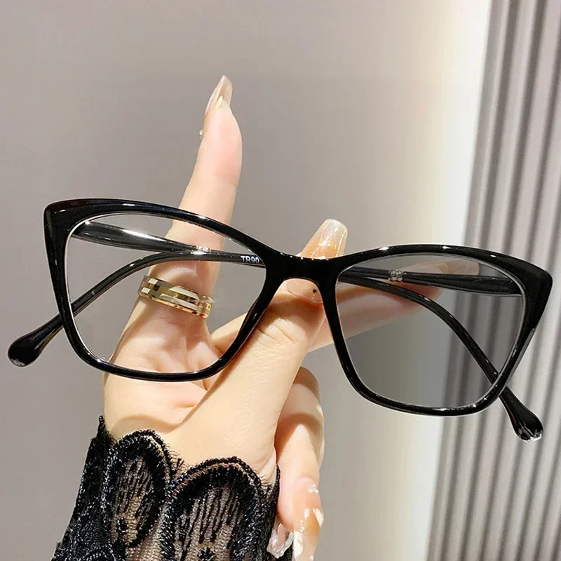 Fashion Women Men's Myopia Glasses with Diopter Blue Light Blocking Photochromic Sunglasses Prescription Near Sight Eyewear -4.0 5