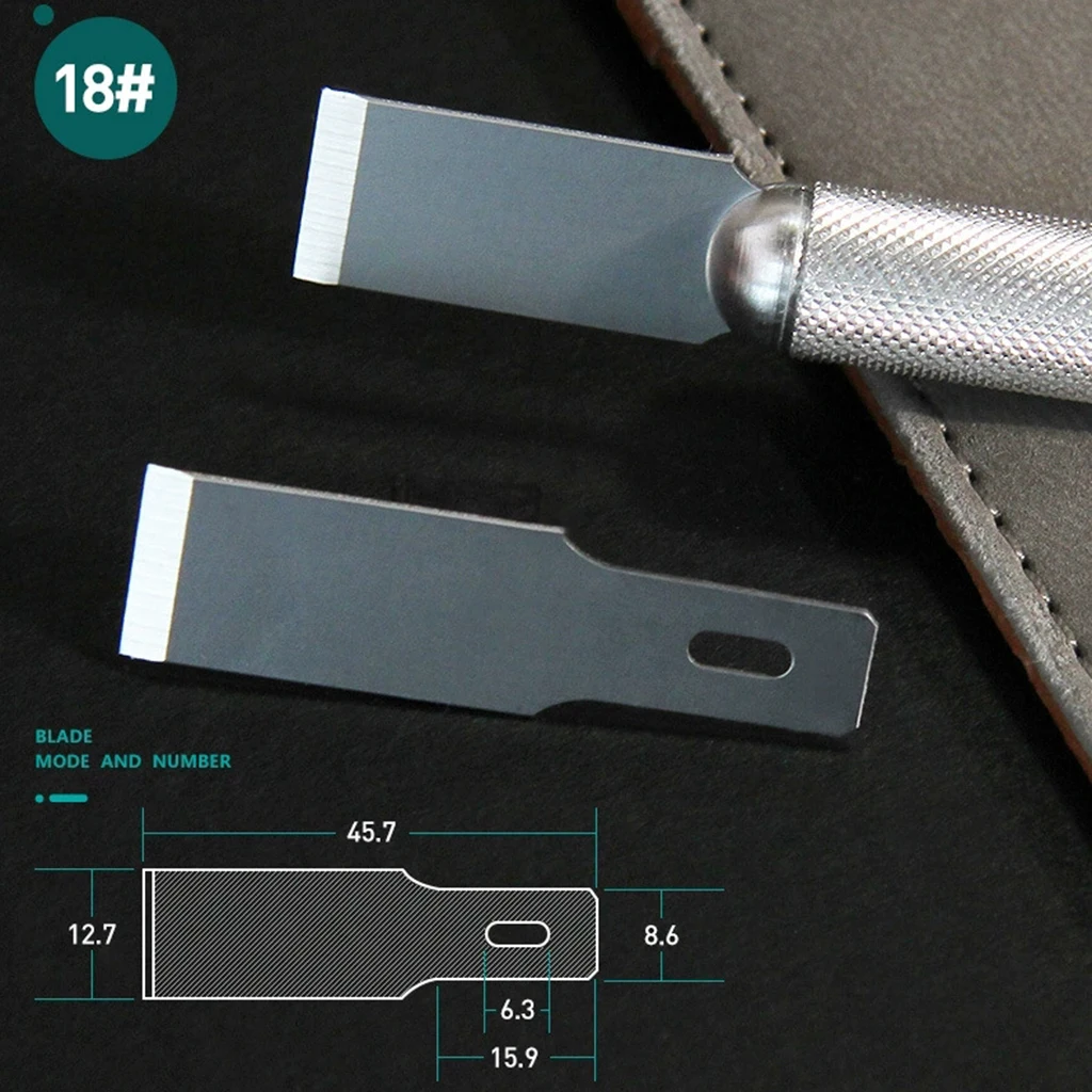 NO.18 Flat Head Carving Knife Set Self-adhesive Cleaning Scraper Glue Removal Scraper Including 20 Blades and 1 Handle putty knife scraper wall scraper paint scraper