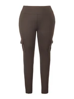 Plus Size Women's Solid Colour Multi Pockets Casual Skinny Trousers For All Season, Everyday, Travelling - Image 5