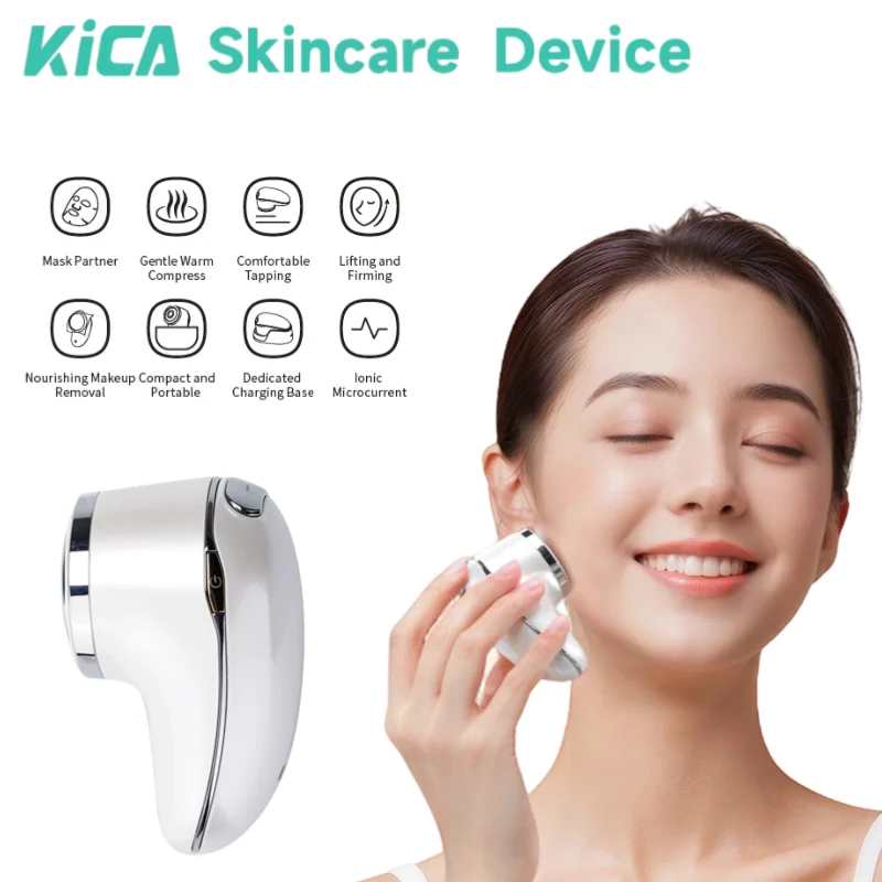 KiCA Skincare Device Face Lifting Tighten Skin Rejuvenation Gentle Warm Compress Ion Therapy Enhanced Cleansing Tool