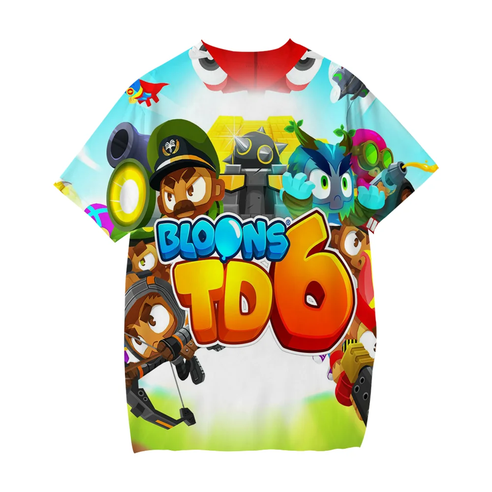 Boys Hot Video Game Bloons TD6 Summer T Shirts Kids Cartoon 3D Print T-shirts Children Clothing Fashion Girls Short Sleeve Tops t shirt kid rock