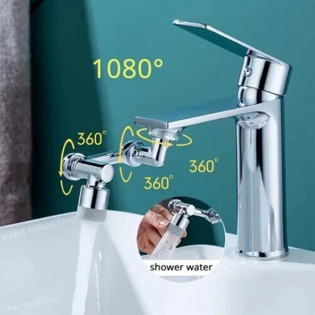 1080° Rotation Faucet Dual Mode Extender Sprayer Head Kitchen Robot Arm Extension Faucets Mixer Aerator Bubbler Water Tap Nozzle 3