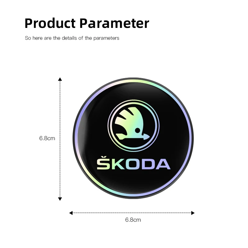 Car Interior Anti Slip Pad, 2Pcs Car Laser Coaster, For Skoda Octavia Superb Rapid Kodiaq Kamiq Vision RS Yeti Karoq Fabia Enyaq