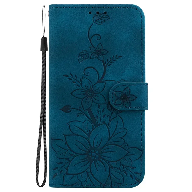 BAILI Custodia a portafoglio per Redmi Note 12 Pro, Cover a forma di fiore con cavalletto per slot per carte, Borsa con tasca con cerniera per Redmi Note 12 Pro-Marrone