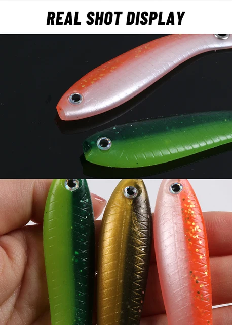 OBSESSION 5PCS/Lot Soft Fishing Bait 6g Wobble Tail Lure Silicone Small  Loach Bait Artificial T-Tail Baits For Bass Pike Fishing