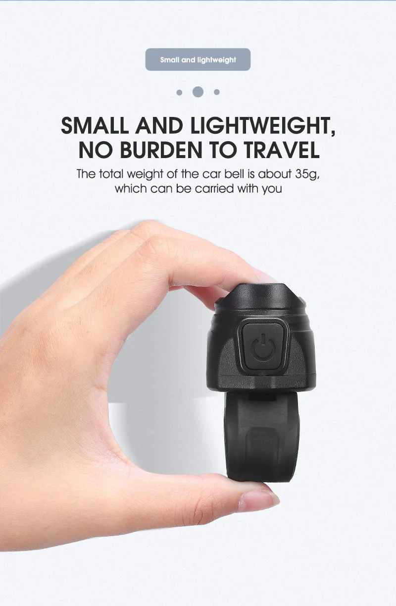 Description Picture 5 of itemWest Biking Electric Bike Bell USB Rechargable Warning Horn 6 Sound Mode Handlebar Bicycle Ring High Decibel Bike Accessories