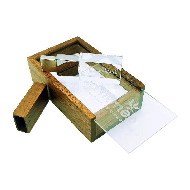 Acrylic Wooden Box Metal Wooden Silver Crystal USB3.0 High-speed Flash Drive128GB 64GB Memory Stick Free Custom LOGO Brand usb flash drive,flash drive