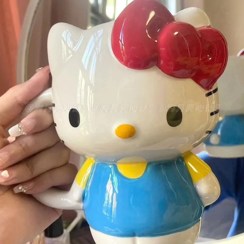 

400ml Sanrio Hello Kitty Ceramics Mug Kawaii Y2k Morning Tea Cup Cartoon Large Capacity Milk Coffee Mug Girl Valentine Day Gift