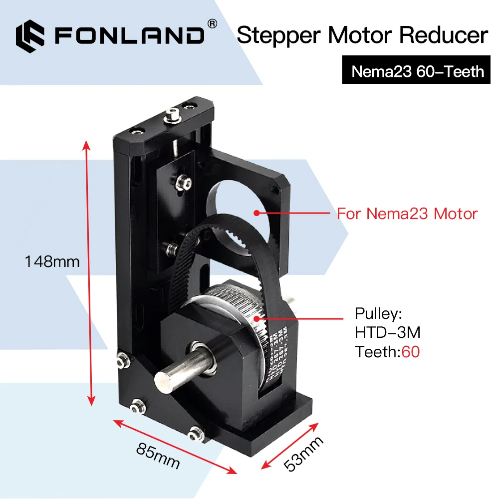 FONLAND 스테퍼 모터 감속기 Nema23 38-Teeth/ Nema23 60-Teeth/ Nema34 72-Teeth CO2 레이저 절단 및 조각 기계용