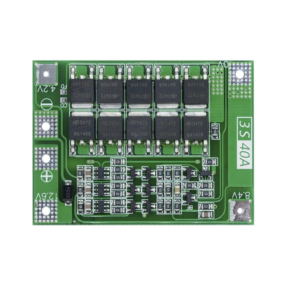 BMS 3S 12V 40A Carte Protection Batterie Lithium 18650 avec Balance